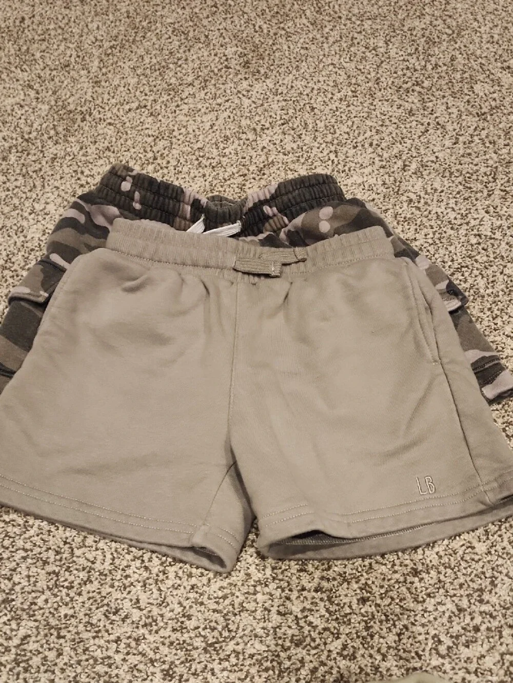 Little Bipsy Cargo Drawstring Shorts Set - Sage Green, Gray, Camouflage